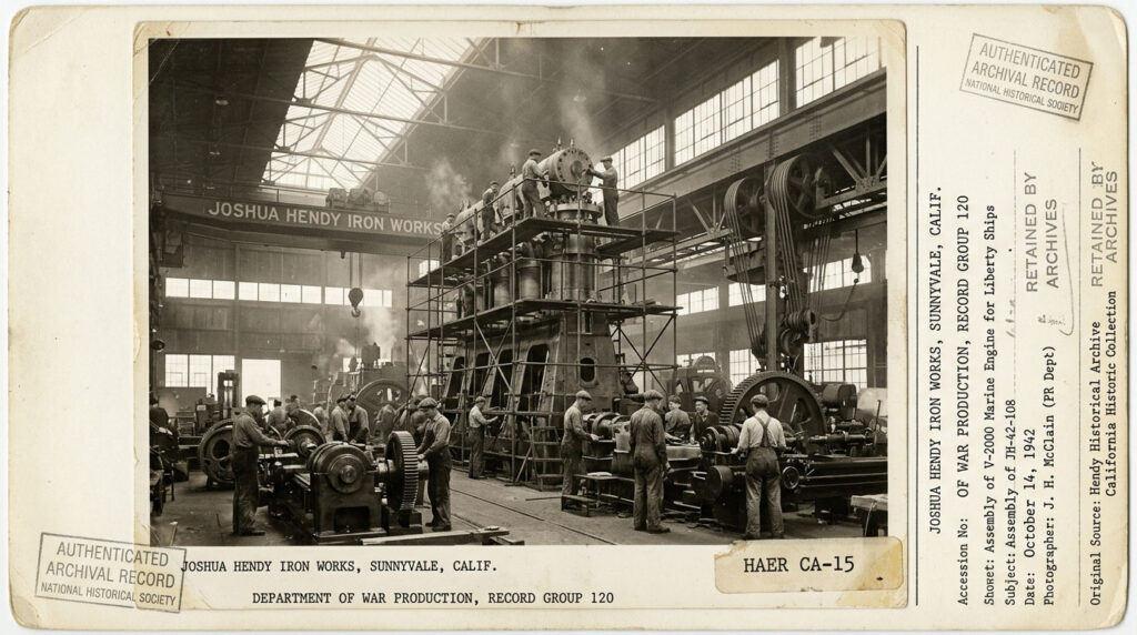 Archival view of machinery production at Joshua Hendy Iron Works
