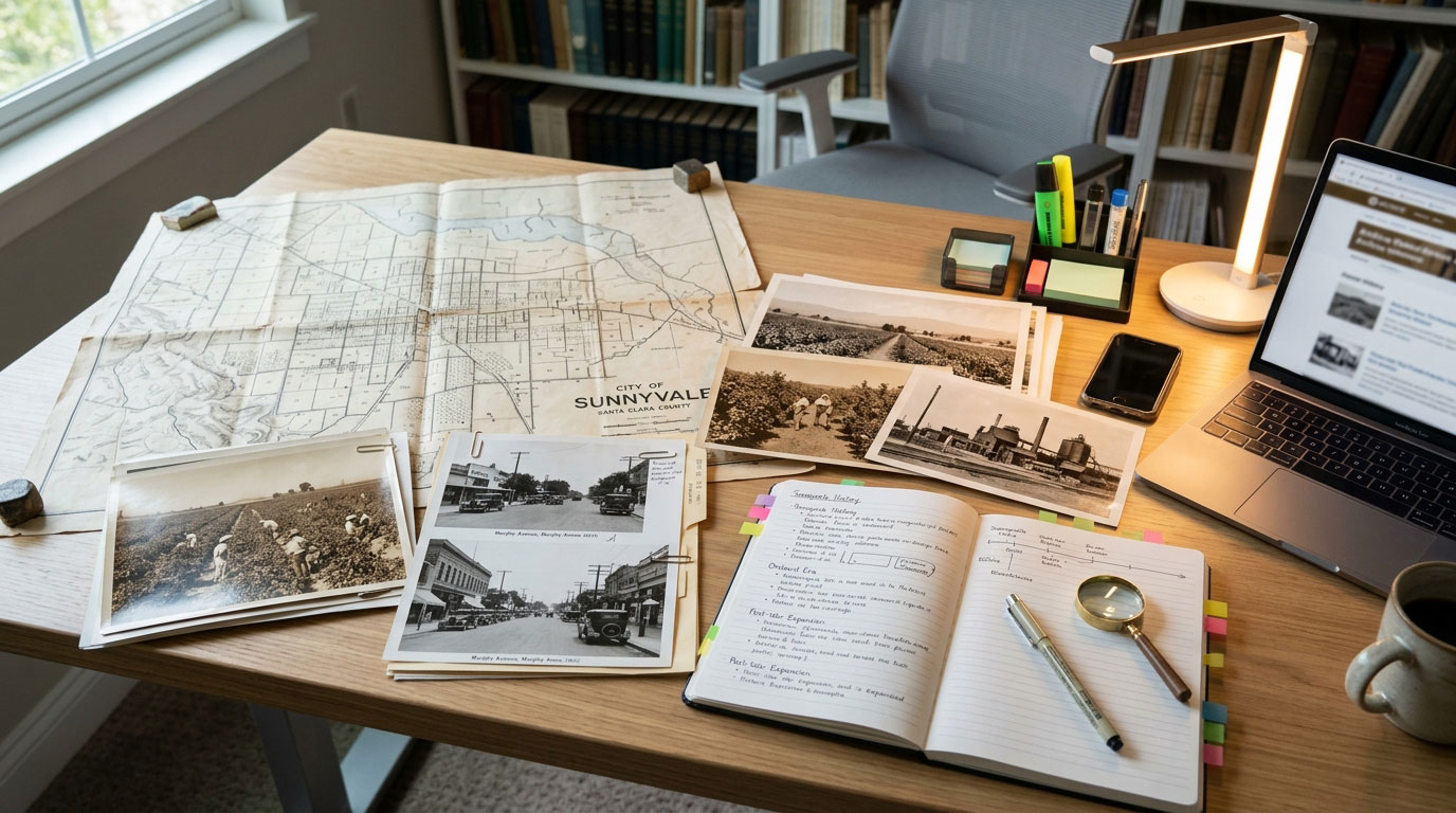 Sunnyvale neighborhood history research using maps and photographs
